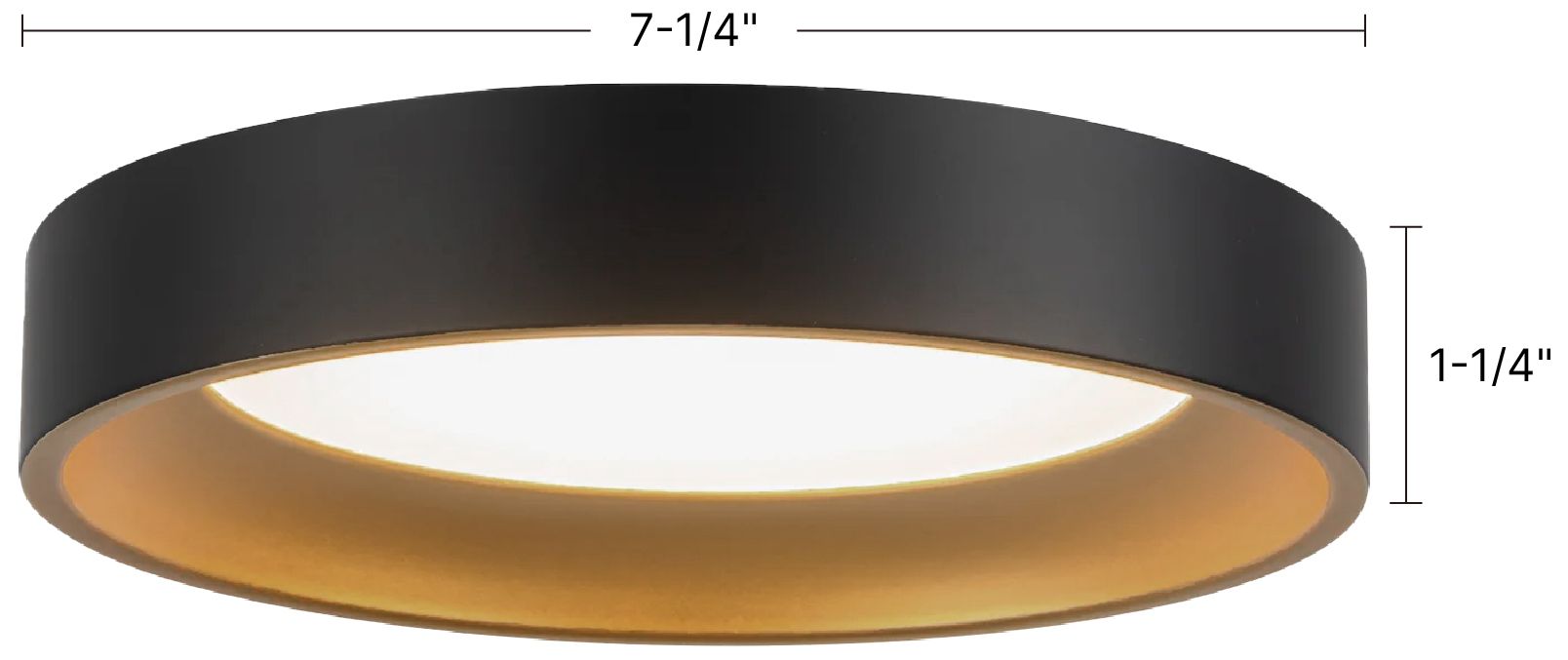 Image 6 Nix 7-in White dimmable LED Flush Mount with Gold Accents more views