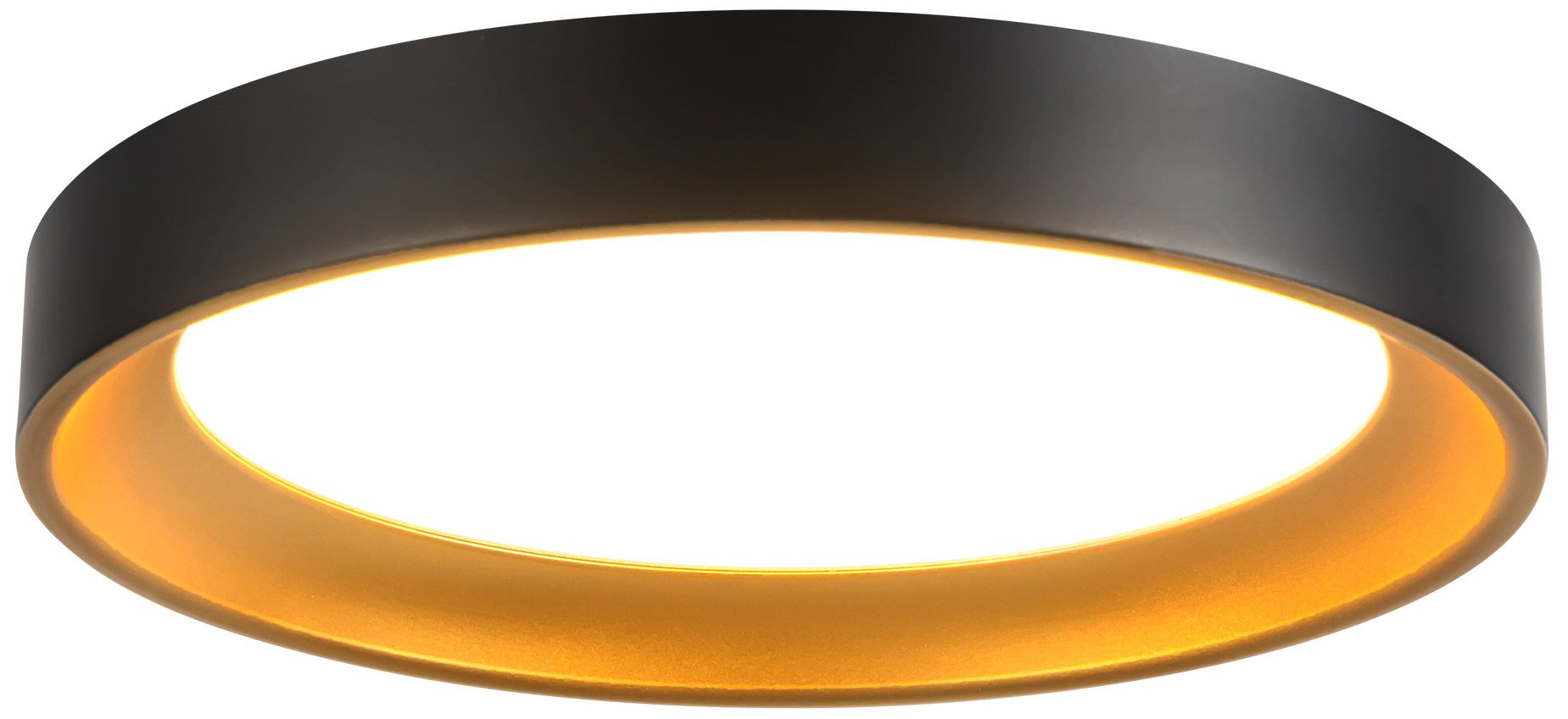 Thumbnail4 of Nix 9-in Black dimmable LED Flush Mount with Gold Accents more views