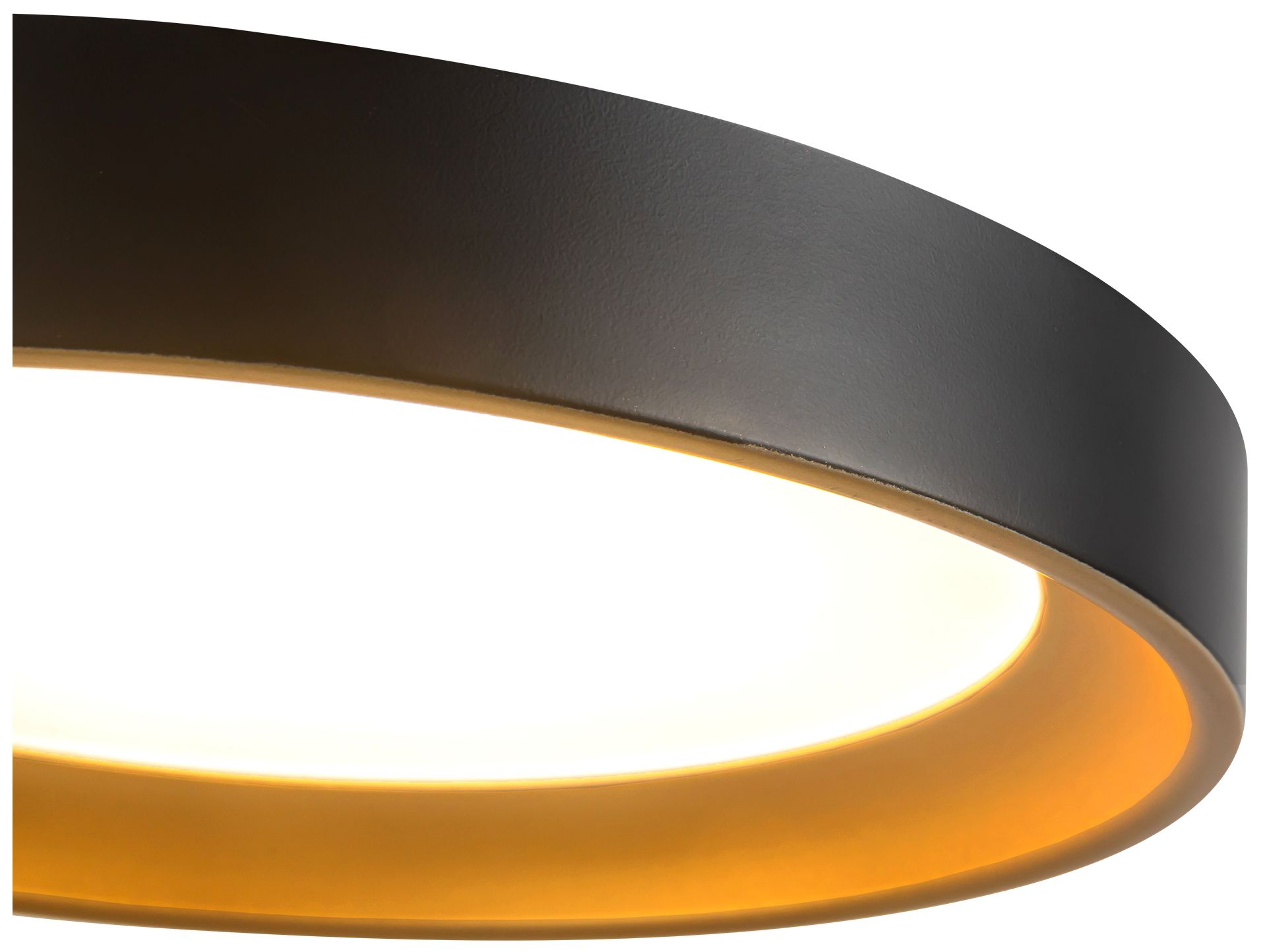 Nix 9-in Black dimmable LED Flush Mount with Gold Accents