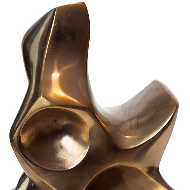 Image 2 Nixon 9 1/2" High Shiny Brass Figural Sculpture with Base more views