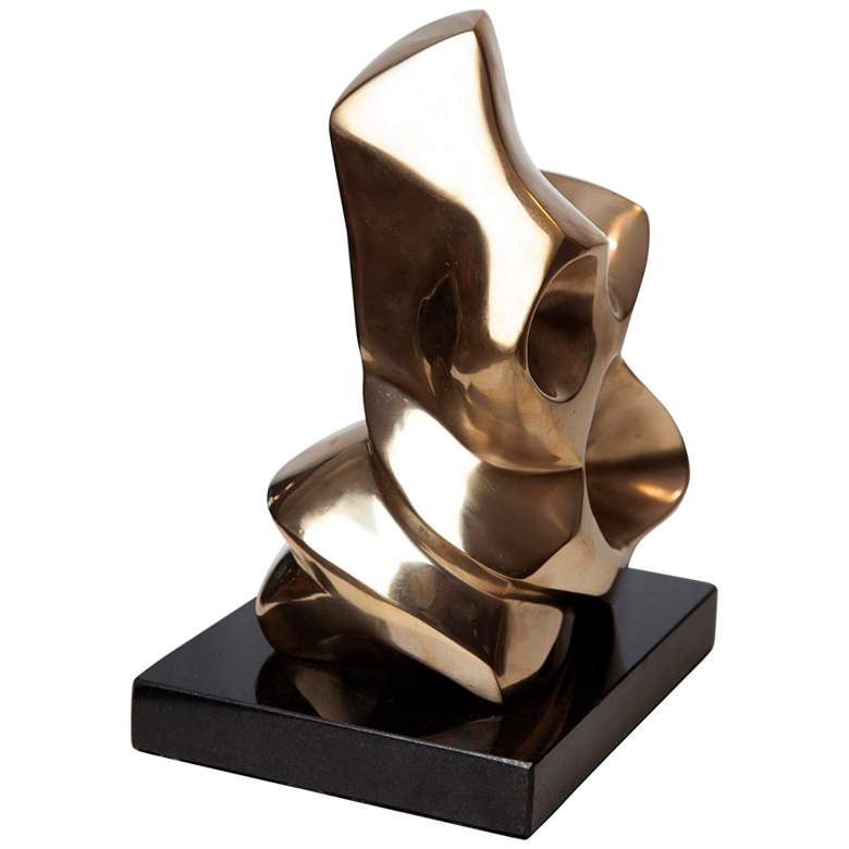 Image 3 Nixon 9 1/2" High Shiny Brass Figural Sculpture with Base more views