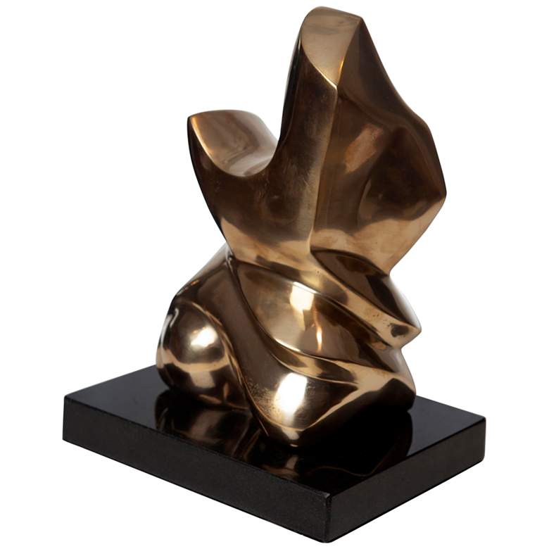 Image 4 Nixon 9 1/2" High Shiny Brass Figural Sculpture with Base more views