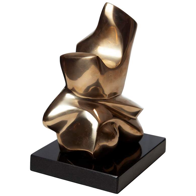 Image 5 Nixon 9 1/2" High Shiny Brass Figural Sculpture with Base more views