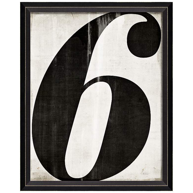 Image 1 No. 6 Small 20 3/4 inch High Framed Black and White Wall Art