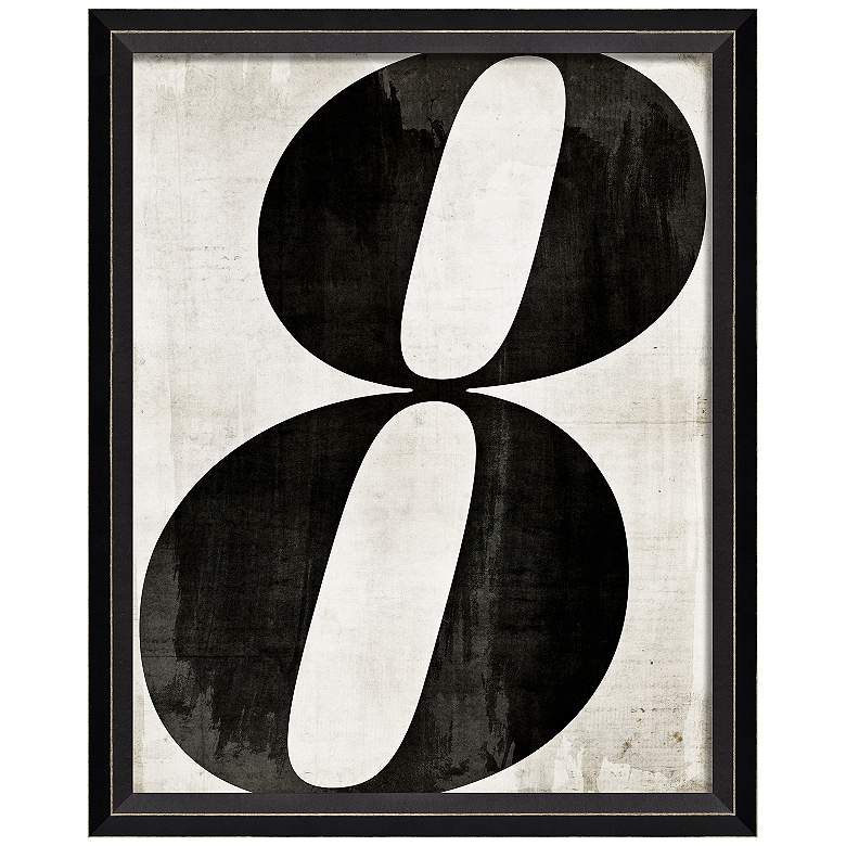 Image 1 No. 8 Small 20 3/4 inch High Framed Black and White Wall Art