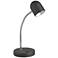 Noah 13 3/4" High Satin Black Gooseneck LED Desk Lamp