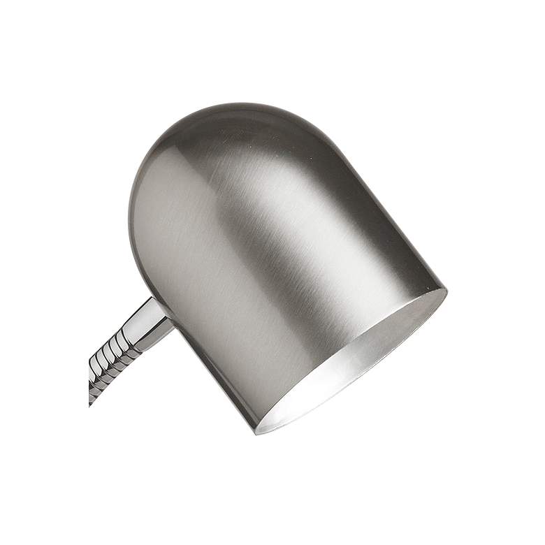 Image 3 Noah 13 3/4" Satin Chrome Adjustable Gooseneck Modern LED Desk Lamp more views