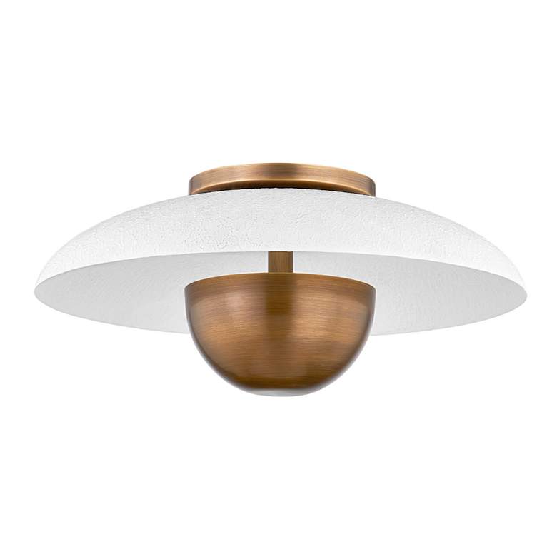 Image 3 Noah 14" Wide Patina Brass LED Ceiling Light more views