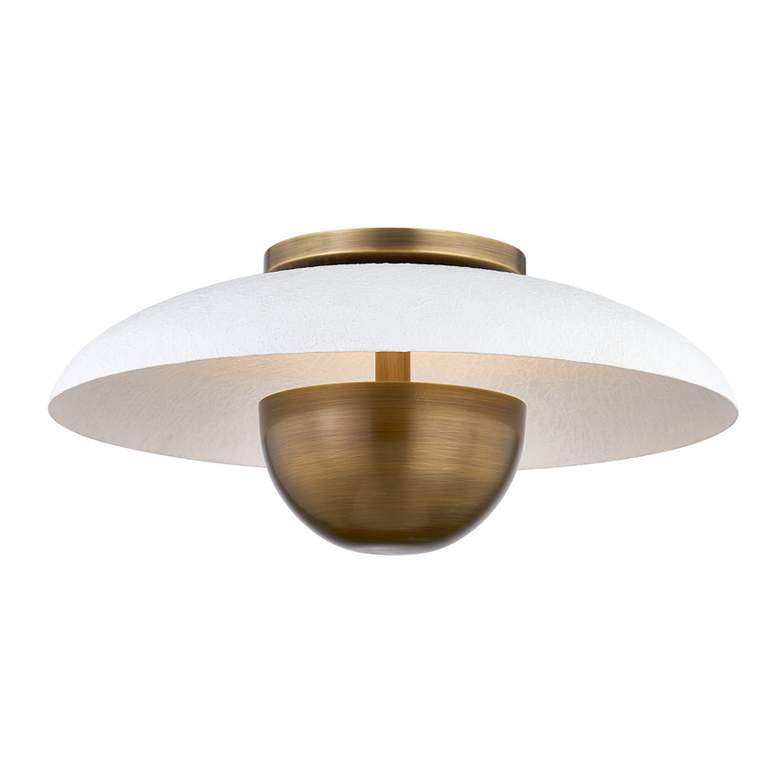 Image 5 Noah 14" Wide Patina Brass LED Ceiling Light more views