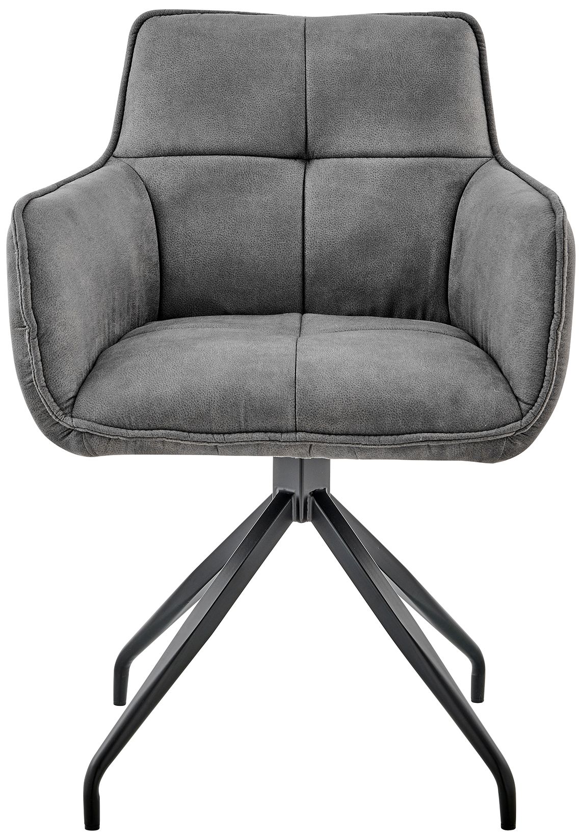Image 3 Noah Dining Accent Chair in Charcoal Fabric and Black Metal Legs more views