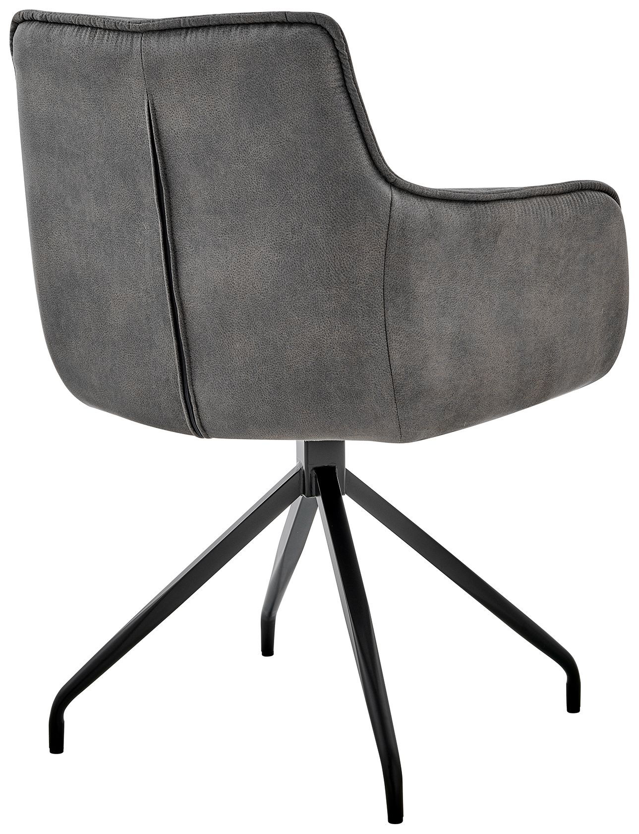 Image 5 Noah Dining Accent Chair in Charcoal Fabric and Black Metal Legs more views