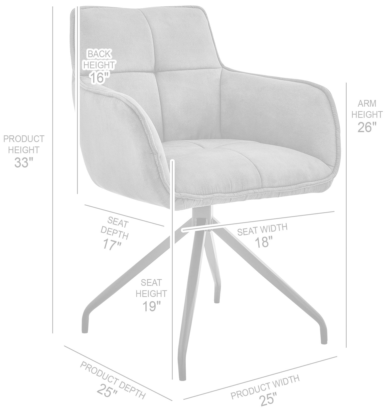 Noah Dining Accent Chair in Charcoal Fabric and Black Metal Legs