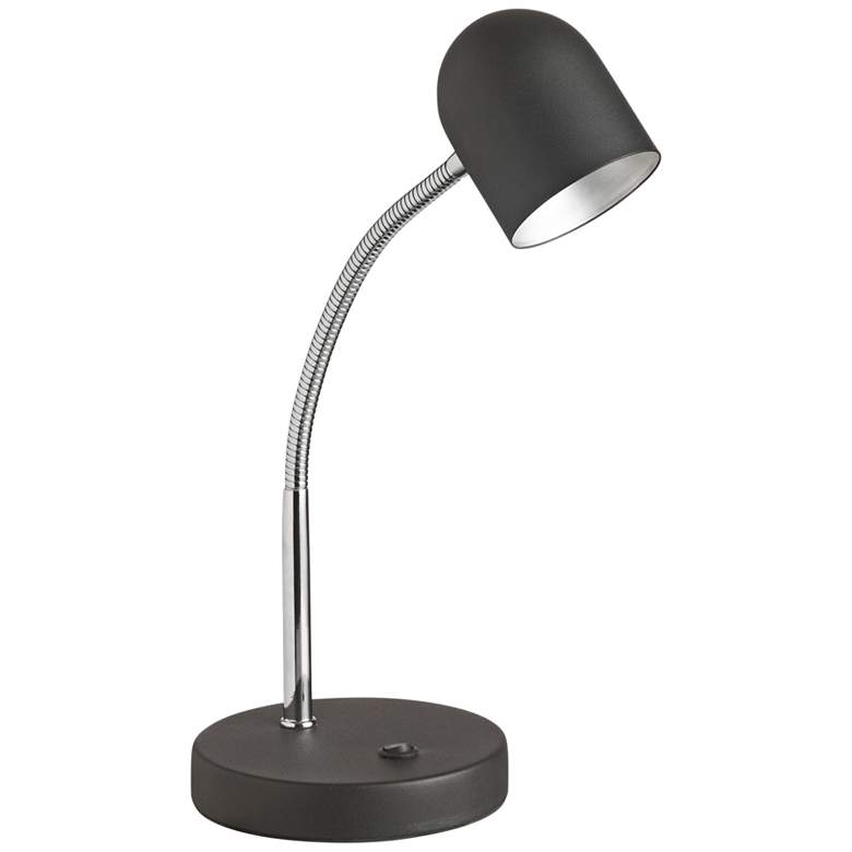 Noah Satin Black Gooseneck LED Desk Lamp