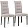 Noble Gray Fog Tufted Dining Chairs Set of 2