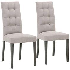 Noble Gray Fog Tufted Dining Chairs Set of 2