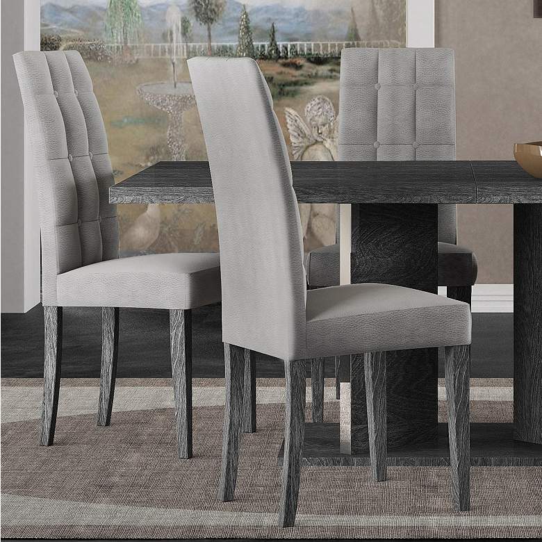Image 1 Noble Gray Fog Tufted Dining Chairs Set of 2