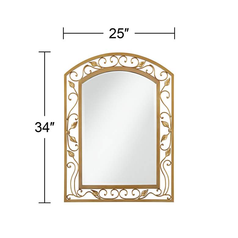 Image 7 Noble Park 25 inch x 34 inch Eden Park  Gold Arch Top Wall Mirror more views