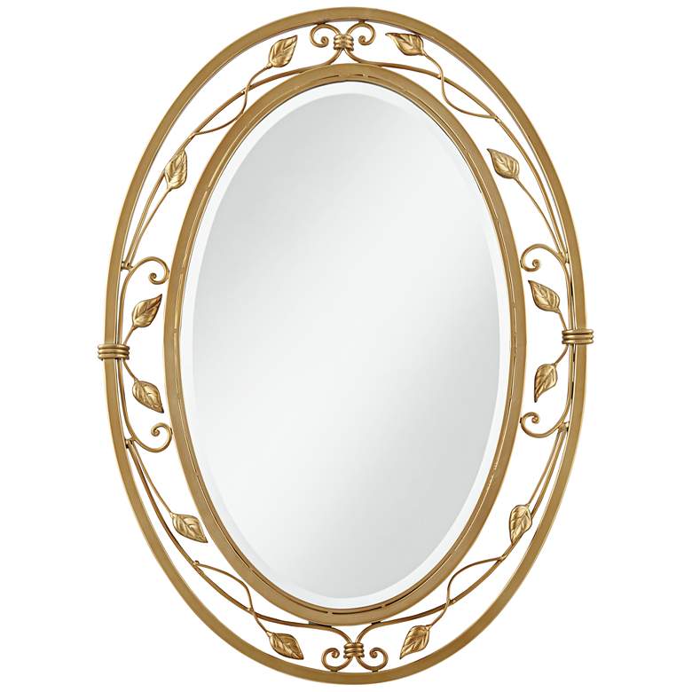 Image 2 Noble Park 34 inch x 24 inch Eden Park Gold Oval Wall Mirror