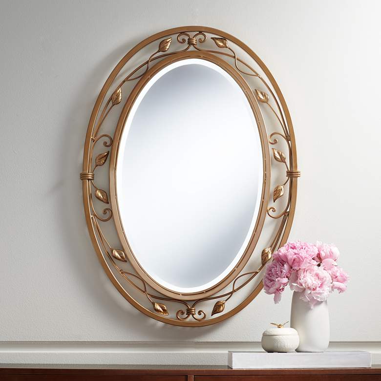 Image 1 Noble Park 34" x 24" Eden Park Gold Oval Wall Mirror