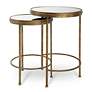2_Noble Park Alba 18" Wide Gold and Mirror Top Nesting Tables Set of 2
