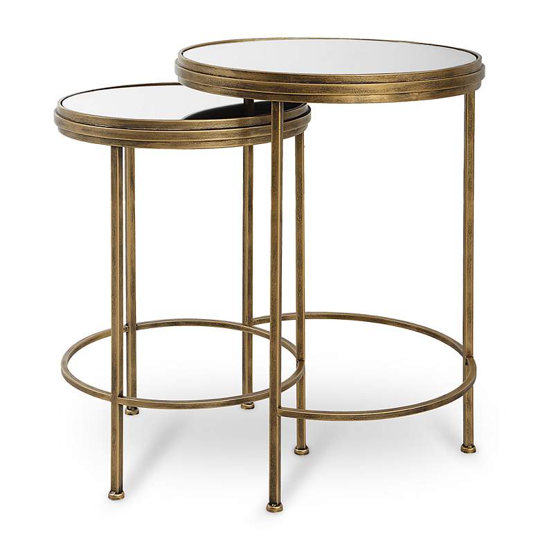 Image 2 Noble Park Alba Gold Iron Nesting Tables Set of 2