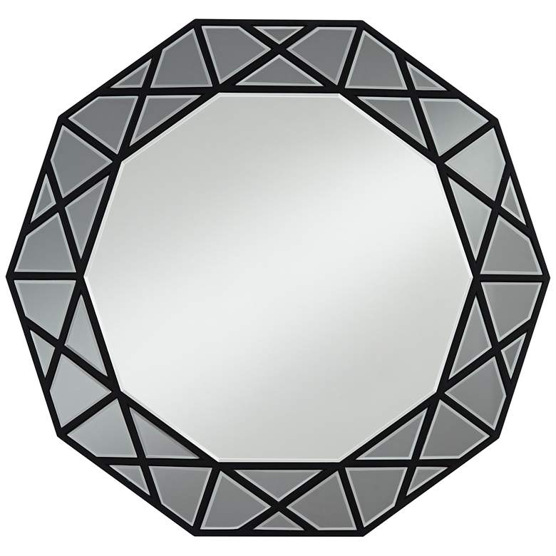 Image 2 Noble Park Allamande 32" Wide Matte Black Decagon Wall Mirror