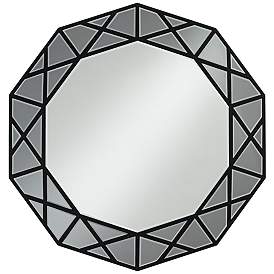 Image5 of Noble Park Allamande 32" Wide Matte Black Decagon Wall Mirror more views