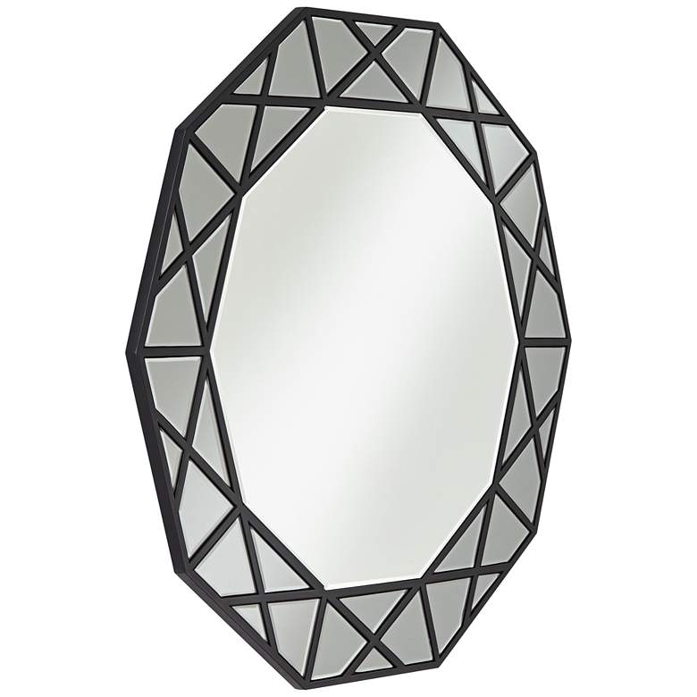 Image 6 Noble Park Allamande 32" Wide Matte Black Decagon Wall Mirror more views