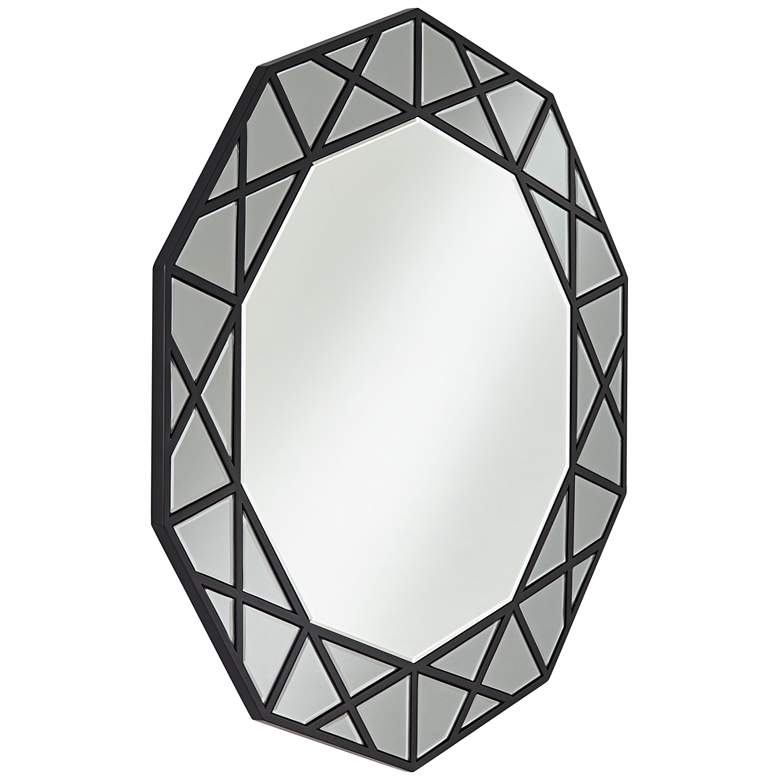 Image 7 Noble Park Allamande 32" Wide Matte Black Decagon Wall Mirror more views