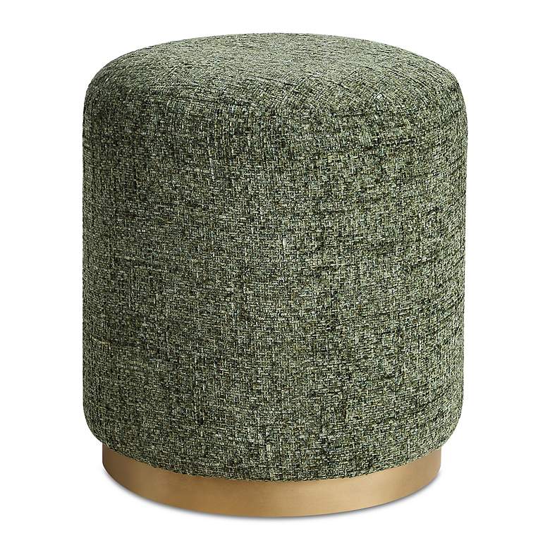 Image 2 Noble Park Alta Forest Green Ottoman w/ Brushed Brass Base