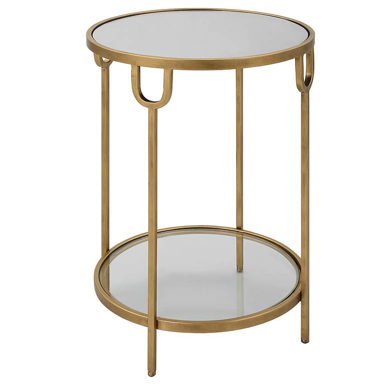 Image 4 Noble Park Amarillo 17 1/4"W Antiqued Gold 2-Tier Side Table more views