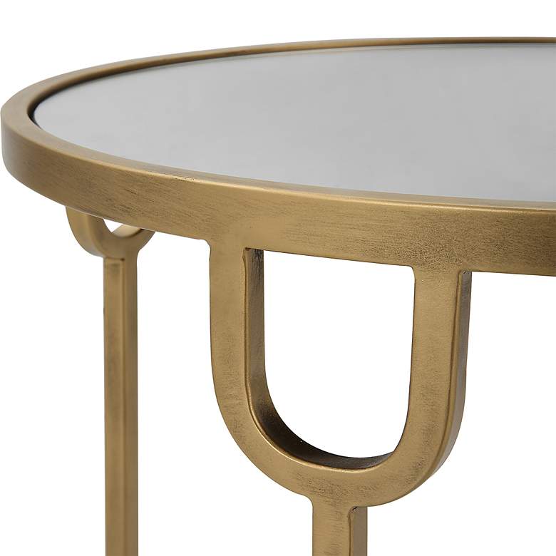 Image 5 Noble Park Amarillo 17 1/4"W Antiqued Gold 2-Tier Side Table more views