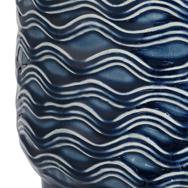 Image 4 Noble Park Ami Blue Wavy Ceramic Table Lamp more views