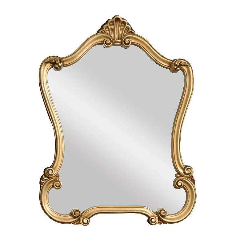 Image 2 Noble Park Antelope Distressed Gold 26" x 35" Wall Mirror