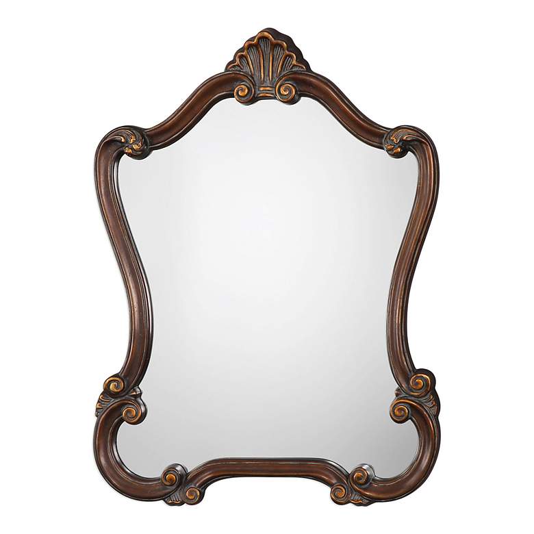 Image 2 Noble Park Antioch Distressed Bronze 26" x 35" Wall Mirror