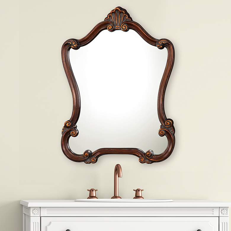 Image 3 Noble Park Antioch Distressed Bronze 26" x 35" Wall Mirror more views