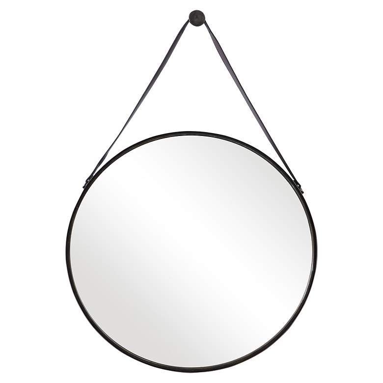 Image 2 Noble Park Arbor Bronze 30" Round Wall Mirror w/ Strap