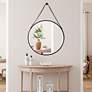 3_Noble Park Arbor Bronze 30" Round Wall Mirror w/ Strap more views