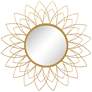 2_Noble Park Arden 38 1/2" Round Gold Leaf Floral Sunburst Wall Mirror