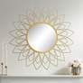 1_Noble Park Arden 38 1/2" Round Gold Leaf Floral Sunburst Wall Mirror