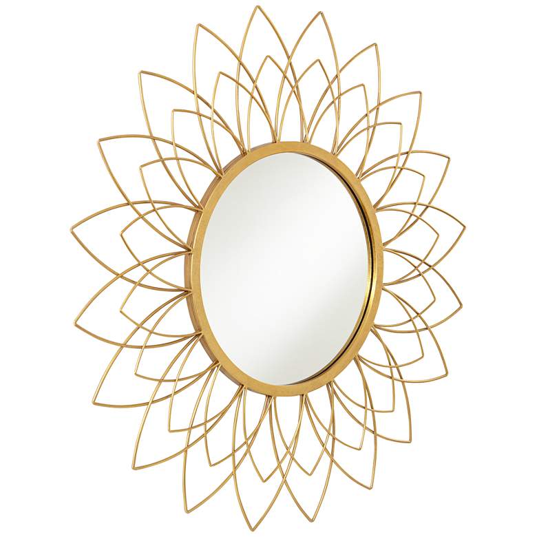 Image 4 Noble Park Arden 38 1/2" Round Gold Leaf Floral Sunburst Wall Mirror more views