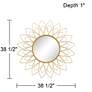 5_Noble Park Arden 38 1/2" Round Gold Leaf Floral Sunburst Wall Mirror more views