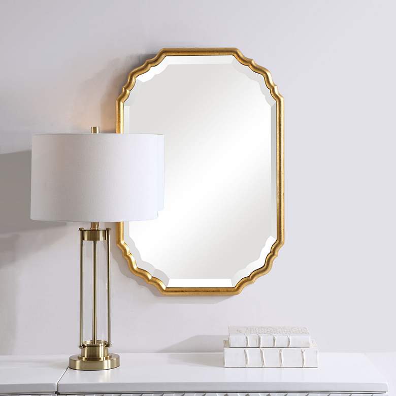 Image 1 Noble Park Aretz Metallic Gold 21 1/2" x 31 1/2" Wall Mirror