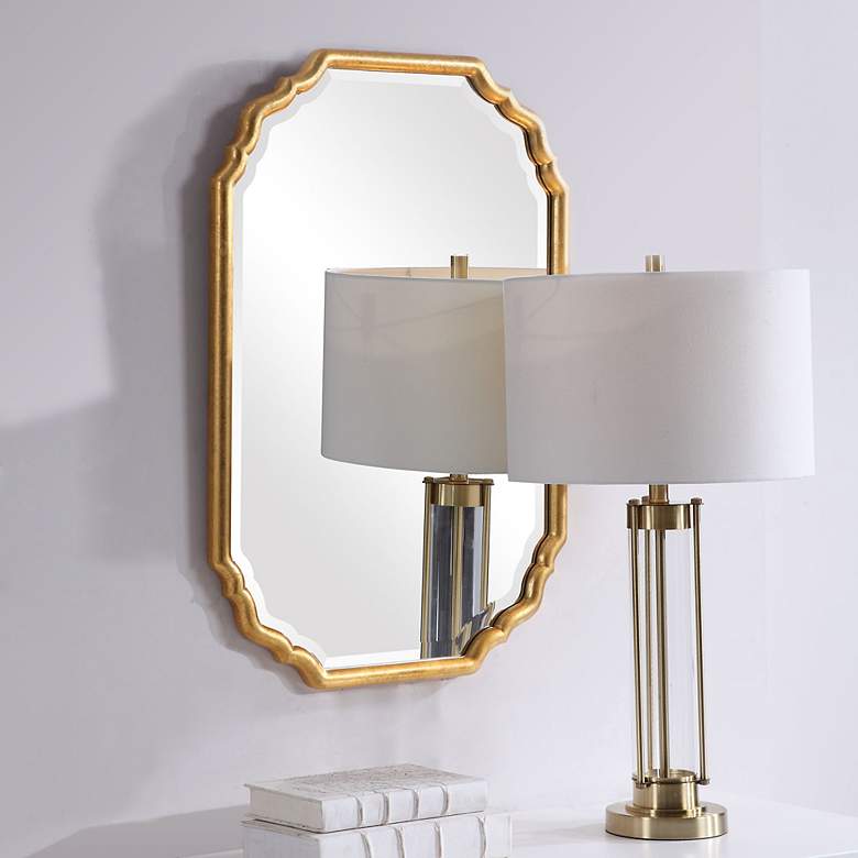 Image 3 Noble Park Aretz Metallic Gold 21 1/2" x 31 1/2" Wall Mirror more views