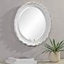 4_Noble Park Aria Matte White 24" Round Wall Mirror more views