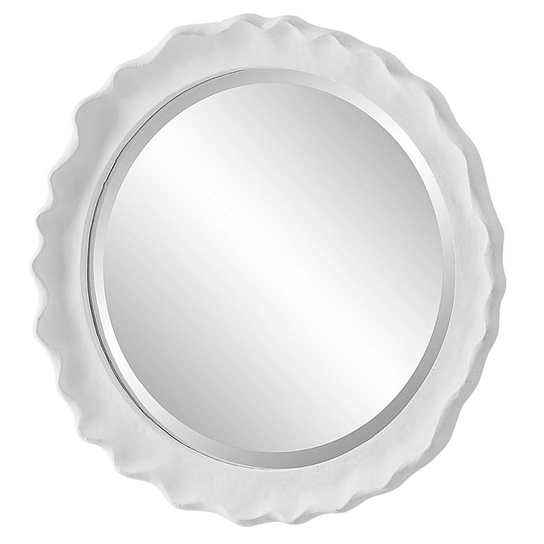 Image 5 Noble Park Aria Matte White 24" Round Wall Mirror more views