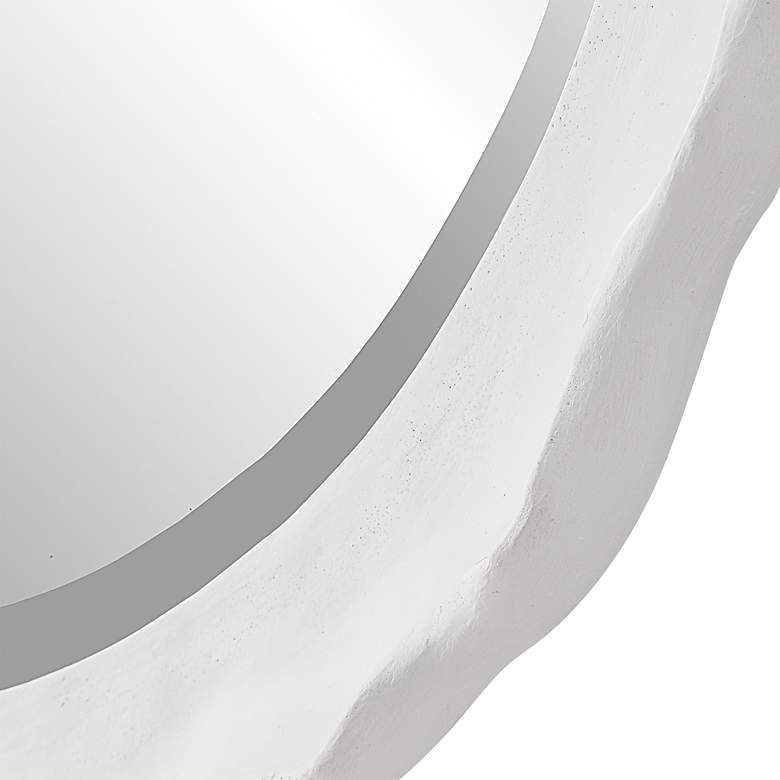 Image 6 Noble Park Aria Matte White 24" Round Wall Mirror more views