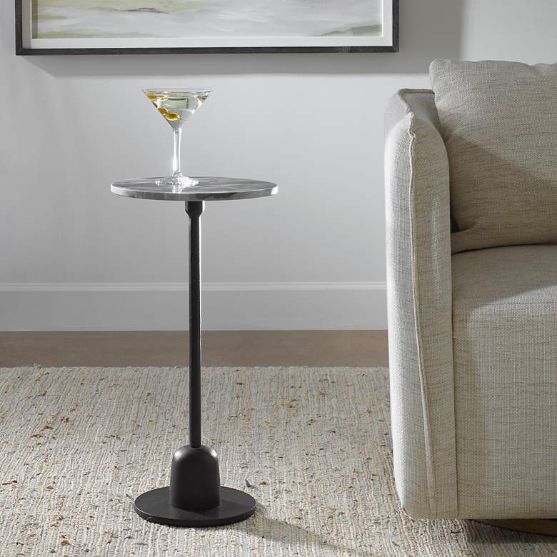 Image 1 Noble Park Arlo 12" Wide Matte Black Round Accent Table