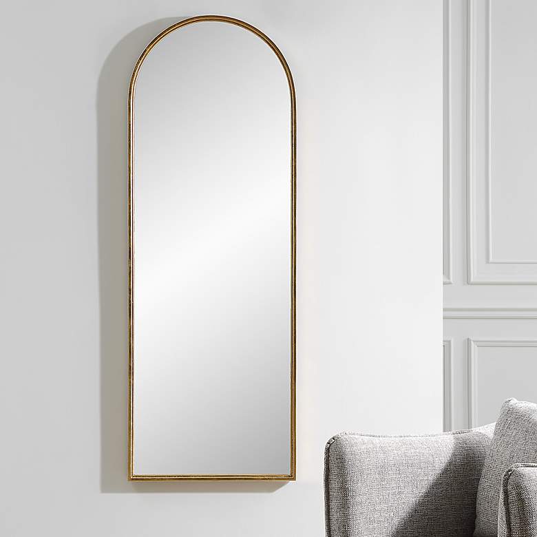 Image 1 Noble Park Aster Antique Gold 21 1/2" x 59 1/2" Wall Mirror