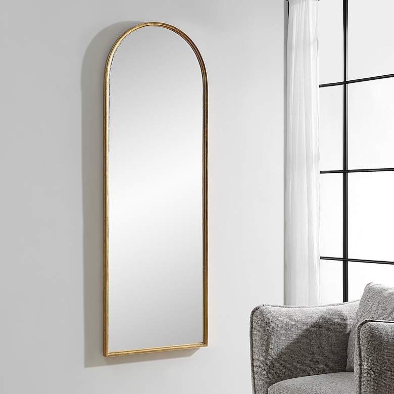 Image 3 Noble Park Aster Antique Gold 21 1/2" x 59 1/2" Wall Mirror more views
